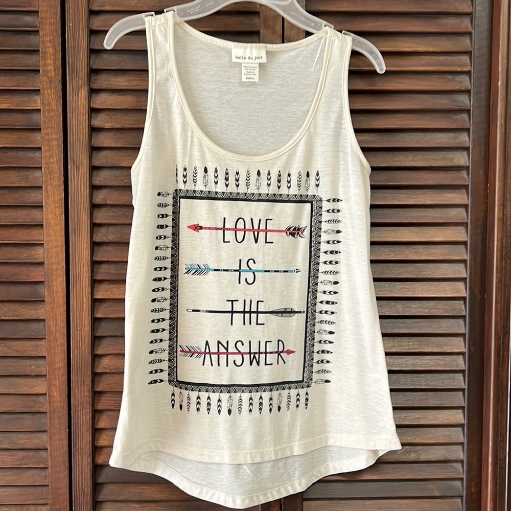 Belle Du Jour Graphic Print Sleeveless Tee Size S